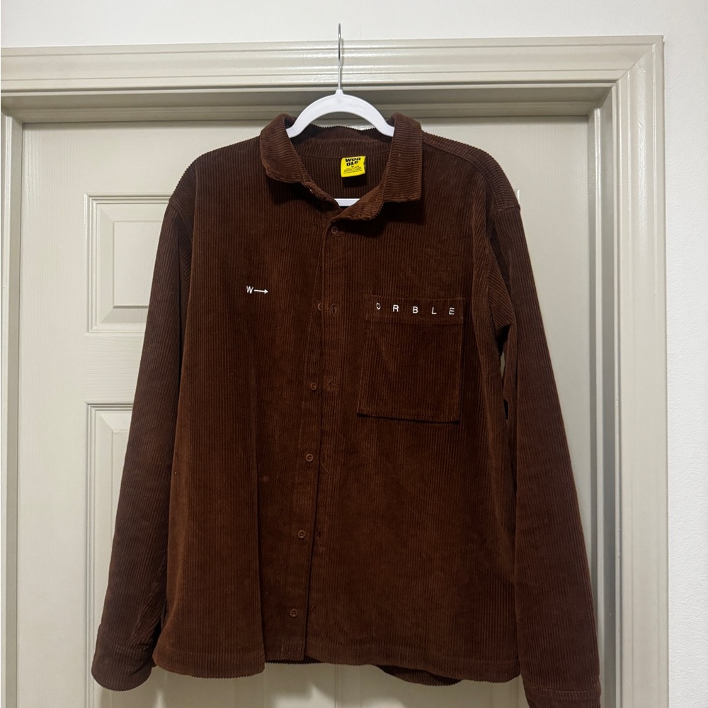 Worble Corduroy Overshirt Jacket in Dark Brown medium